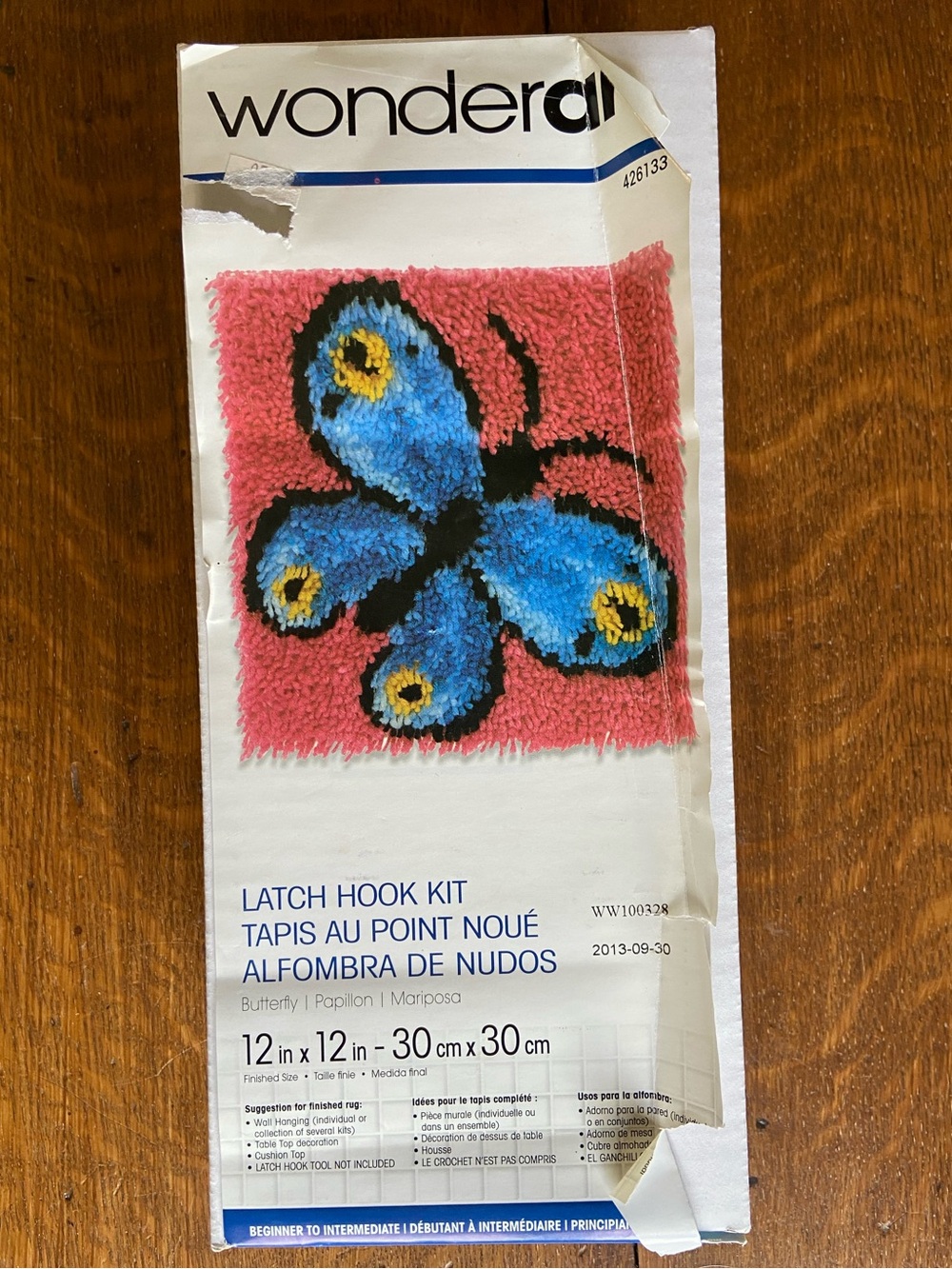 🆕 🦋 Boxed Craft Kit Latch Hook Butterfly Fibre Art DIY Tapestry Yarn Insect
